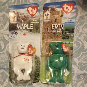 Ty Beanie Babies Maple and Erin Bears